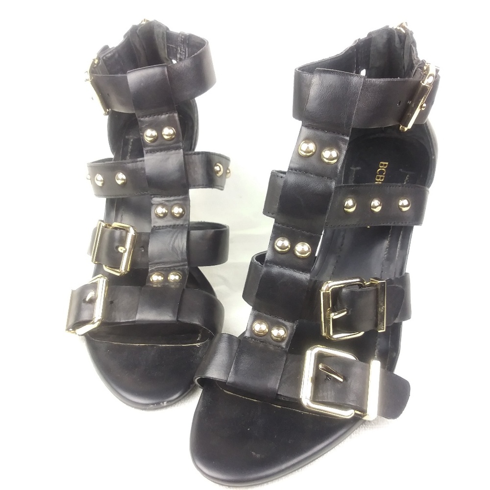 BCBGeneration BG-Fizzy black leather & gold shoes
